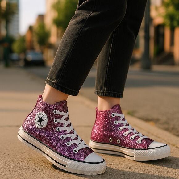 Converse Chuck Taylor All Star Hi Sneaker Brand New W Box Womens 8 Purple S-1530 - Picture 3 of 16